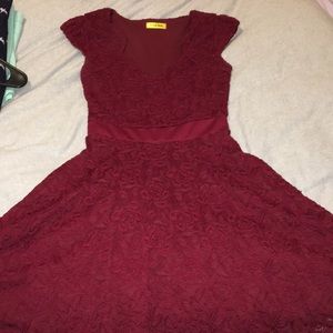 ModCloth Cranberry Lace Dress